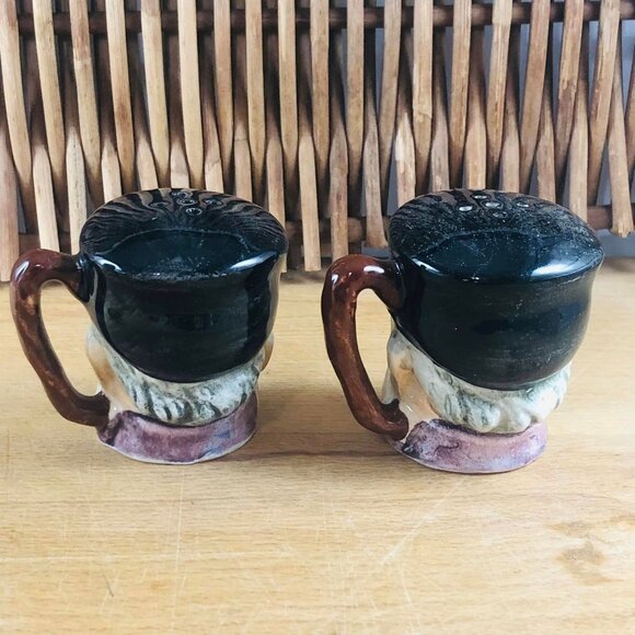 Vintage Toby Character Salt and Pepper Shakers Ceramic - Picture 3 of 7